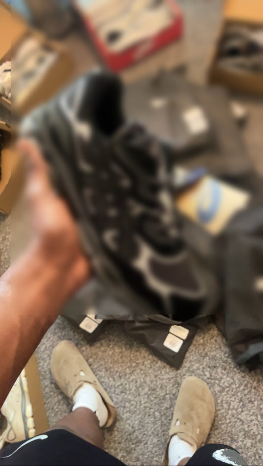 Black running shoes