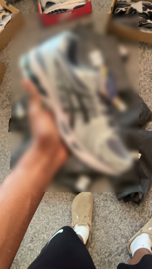 Navy blue running shoes