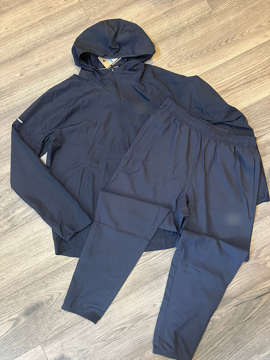 navy blue running tracksuit