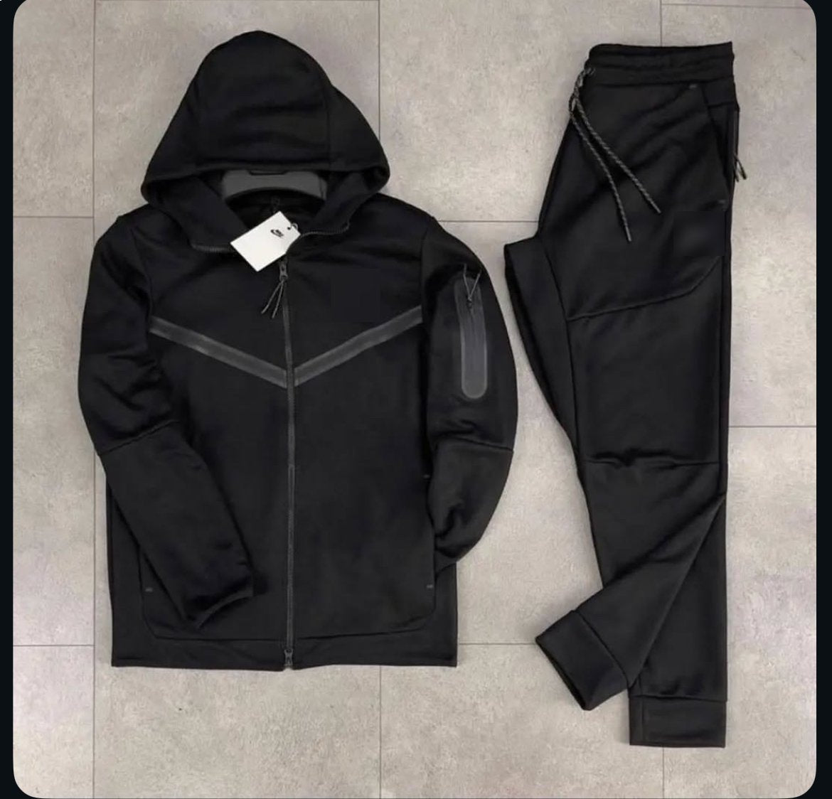 black running tracksuit